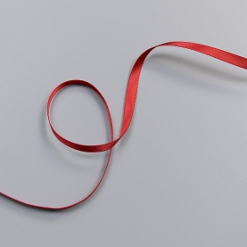 Red satin ribbon, 6 mm, ARTA-F (lauma 100) (011189)