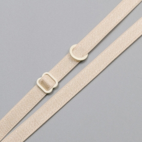 Beige elastic bra strap, 10 mm, 740/10 (lauma 126) (001000)