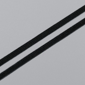 Black elastic ribbon, 4 mm, K-195/4 (lauma 001) (001017)