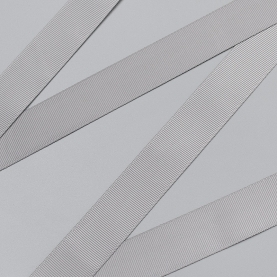 Silver grey grosgrain polyester ribbon, 25 mm (011542)