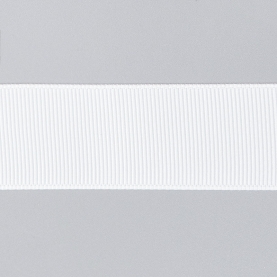 White grosgrain polyester ribbon, 25 mm (lauma 001) (011543)