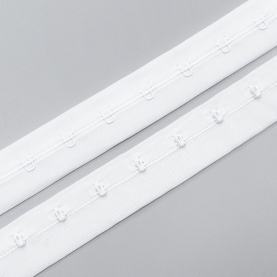 White hook and eye tape, 1 row (lauma 001) (ARTA-F) (012849)