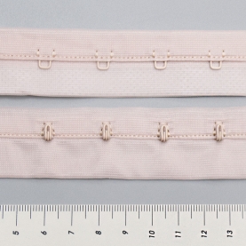 Silver peony hook and eye tape, 1 row (lauma 168) (ARTA-F) (012852)