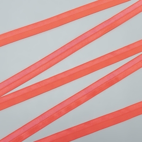 Fold over ribbon, 15 mm, neon coral (001056)