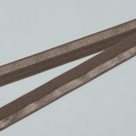 Fold over ribbon, 15 mm, milk choclate (001067)