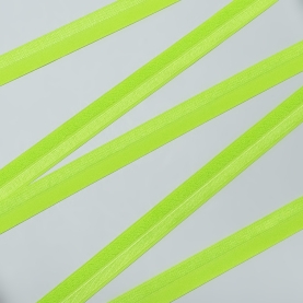 Fold over ribbon, 15 mm, neon lime (001077)