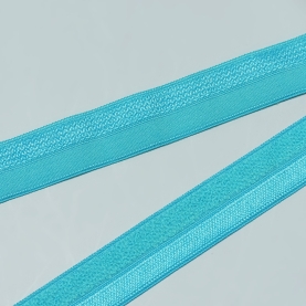 Fold over ribbon, 15 mm, azure (001092)