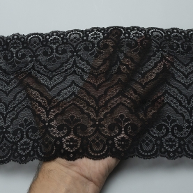 Elastic lace for lingerie, 18 cm, black (lauma 170) (001178)