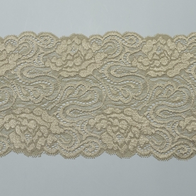 Elastic lace for lingerie, 15.5 cm, aged gold (001181)