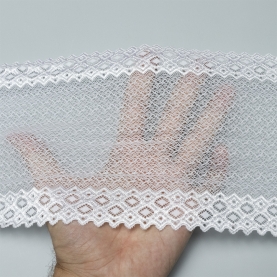 Elastic lace for lingerie, 16 cm, white (lauma 001) (001192)