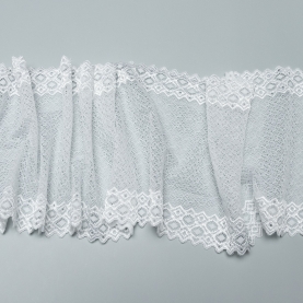 Elastic lace for lingerie, 16 cm, white (lauma 001) (001192)