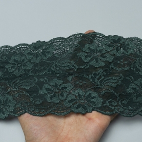 Elastic lace for lingerie, 12 cm, dark green (001194)