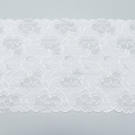 Elastic lace for lingerie, 20 cm, white (lauma 001) (001197)