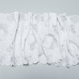 Elastic lace for lingerie, 20 cm, white (lauma 001) (001197)