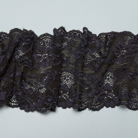 Elastic lace for lingerie, 12 cm, brown and blackberry wine (001198)