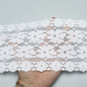 Elastic lace for lingerie, 14.5 cm, white (lauma 001) (001200)