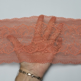 Elastic lace for lingerie, 16 cm, dark coral (001204)