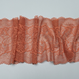 Elastic lace for lingerie, 16 cm, dark coral (001204)