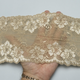 Elastic lace for lingerie, 15.5 cm, caffe latte (lauma 30) (001205)