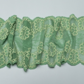 Elastic lace for lingerie, 14.5 cm, funny green (001206)