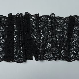 Elastic lace for lingerie, 18 cm, black (lauma 170) (001210)