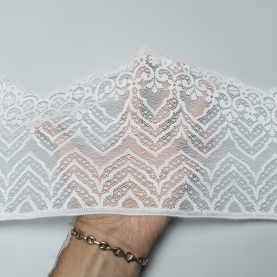 Elastic lace for lingerie, 18 cm, white (lauma 001) (001211)