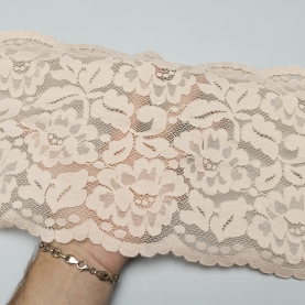 Elastic lace for lingerie, 23 cm, peach (001215)