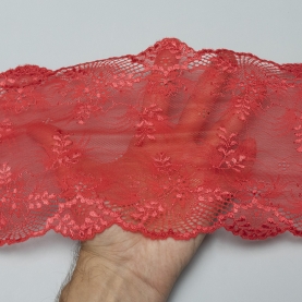 Elastic lace for lingerie, 17 cm, bright red (001218)