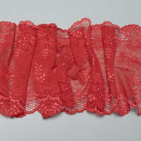 Elastic lace for lingerie, 17 cm, bright red (001218)