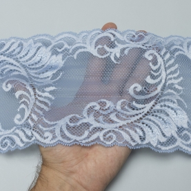 Elastic lace for lingerie, 15 cm, gray blue (001222)