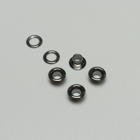 Grommet and washer, black silver, 5 mm (40 pc.) (001242)