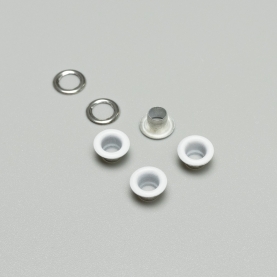 Grommet and washer covered, white (lauma 001), 5 mm (40 pc.) (001247)