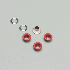 Grommet and washer covered, red (lauma 100), 5 mm (40 pc.) (001250)