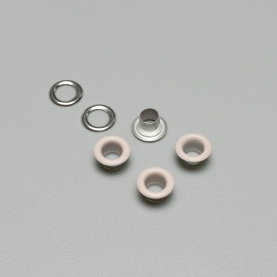 Grommet and washer covered, silver peony (lauma 168), 5 mm (40 pc.) (001253)