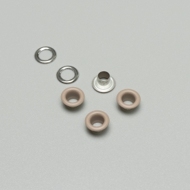 Grommet and washer covered, dark beige (lauma 030), 5 mm (40 pc.) (001254)