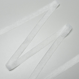 Cotton Foldover Knit Tape White