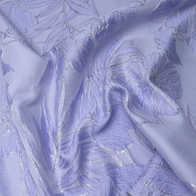 Jacquard fabric with flowers on lilac (001333)