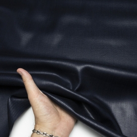 Gabardine fabric coated with dark blue (001342)