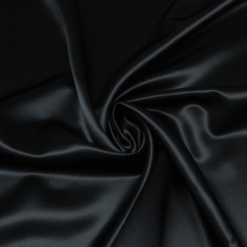 Crepe satin fabric, black (001347)