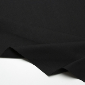 Gabardine fabric, plain black (001348)