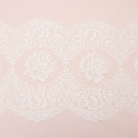 French cotton lace, white chantilly, 32 cm (001356)