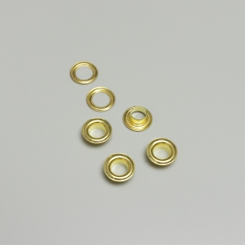 Grommet and washer, gold, 8 mm (40 pc.) (001376)