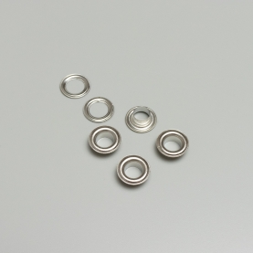 Grommet and washer, silver, 8 mm (40 pc.) (001377)