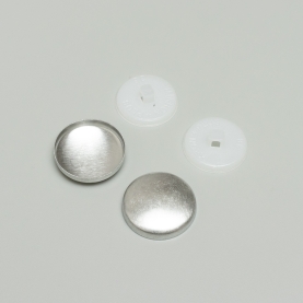 Base for covered button, 23 mm, white (bombe) (001386)