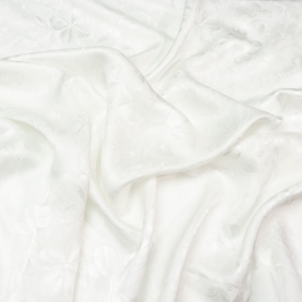 Jacquard silk fabric, white (001440)