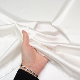 Satin silk fabric, ivory (001441)