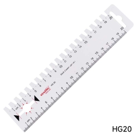 White plastic measuring gauge, 20 cm, Kearing (001461)