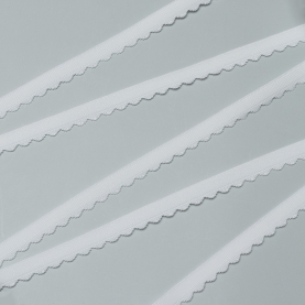 White elastic ribbon, 10 mm, 605/10 (lauma 001) (007788)