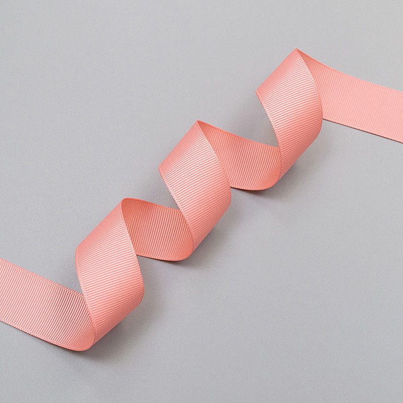 Light coral grosgrain polyester ribbon, 25 mm (011548)